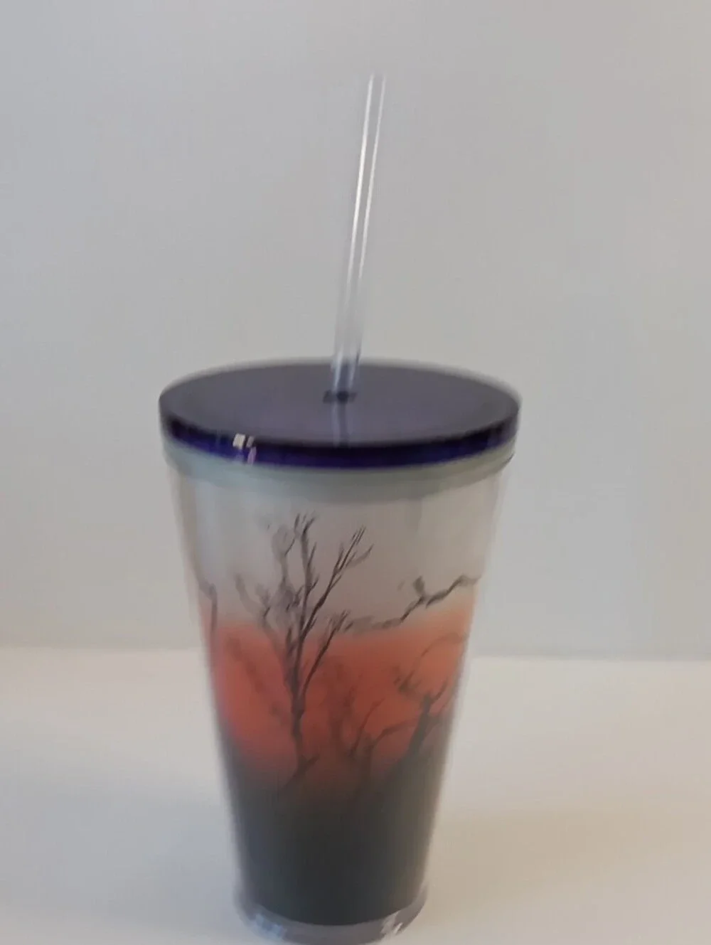Starbucks Green Logo Gradient Tumbler with Purple Lid